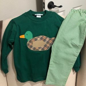NWOT Green mallard duck matching set